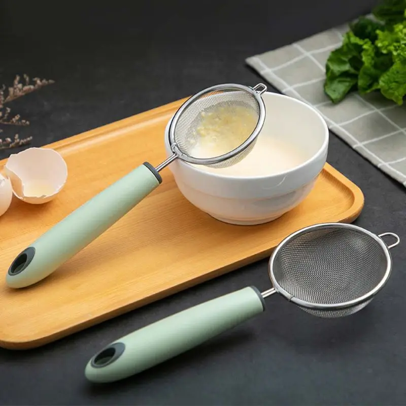

Kitchen Stainless Steel Mesh Flour Colander Sifter Sieve Oil Strainer Spoon Handheld Skimmer Multifunctional Tool