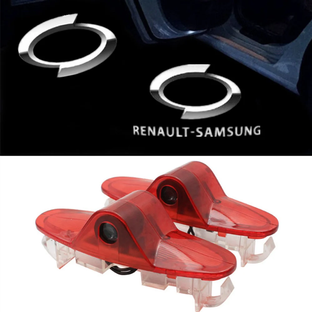 2Pcs LED Car Door Welcome Lights Logo Projector For Renault Samsung QM6 SM5 L43 SM6 SM7 Ghost Shadow Led Lamp Auto Accessories | Автомобили