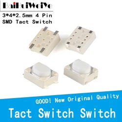 Micro interrupteur tactile SMD, lot de 50 pièces, 3x4x2.5H, 3x4x2.5mm, bouton blanc pour télécommande de voiture 