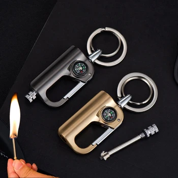 

Multifunctional Lighter Keychain Compass Outdoor Camping Tool Suitable For Men Gifts Corporate Gifts