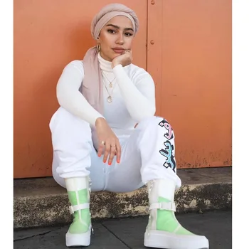 Casual Premium Cotton Jersey Hijabs Muslim Headwrap Africa Women Turban Tie Long Shawl