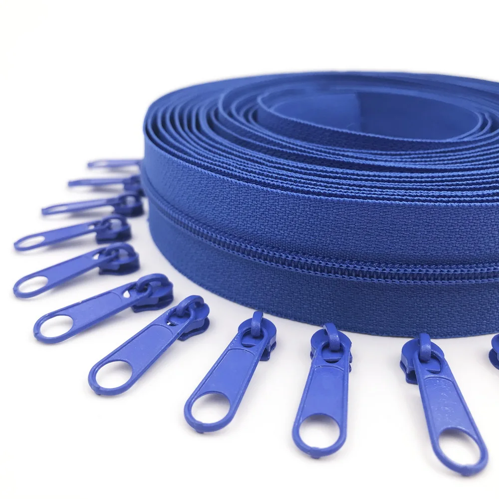 5 Meters Zipper By The Yard Nylon Coil Zippers With 10pcs Zipper Slider
