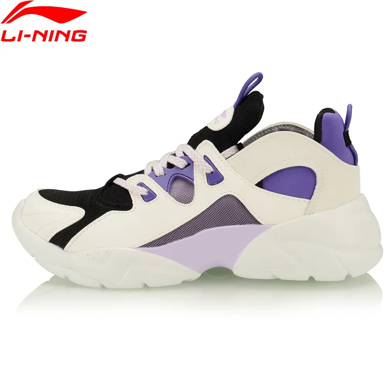  Женские Классические ботинки Li Ning SHAKA светильник Кая Стильная Спортивная обувь в стиле ретро для ходьбы и фитнеса, кроссовки AGLQ024 
