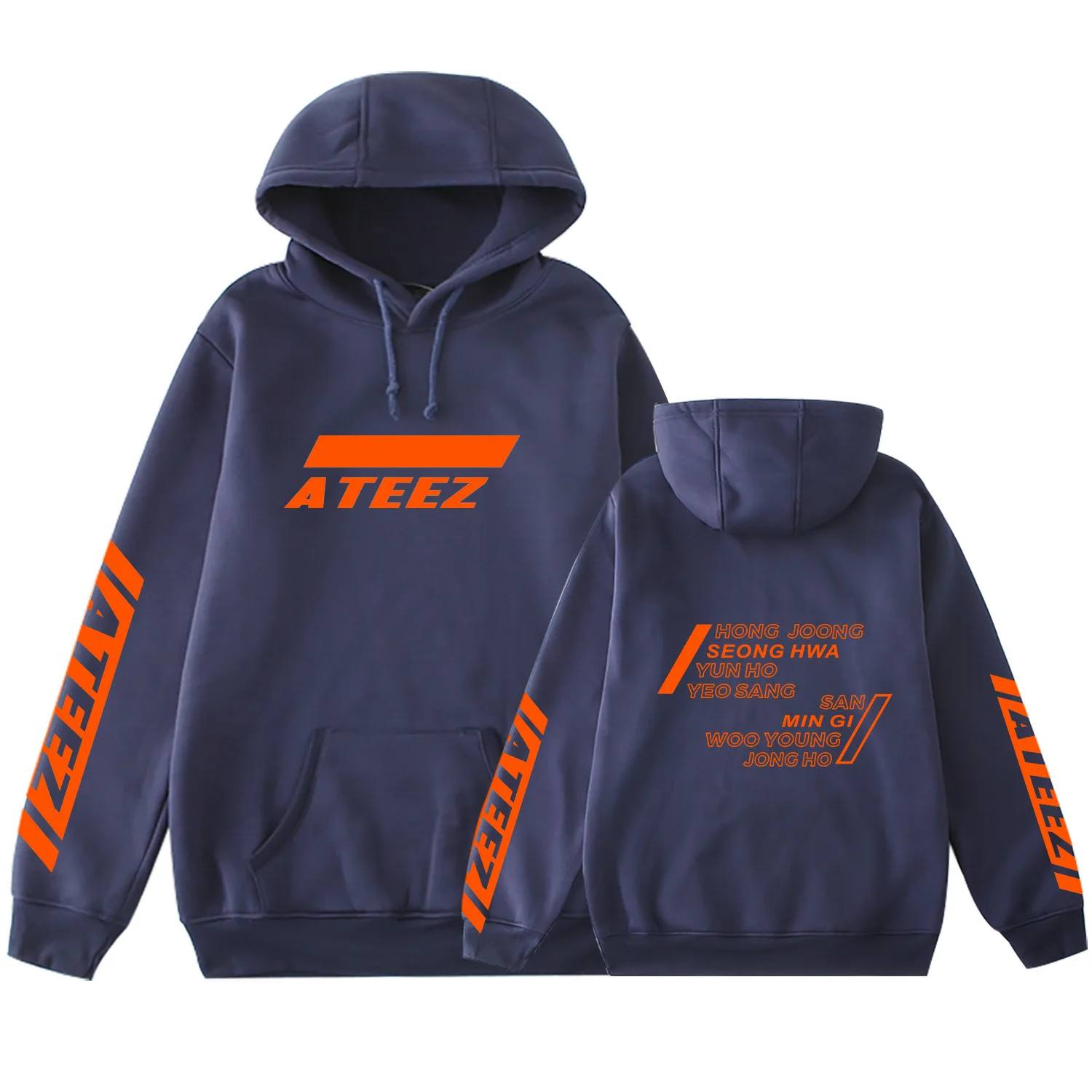 2019 Ateez Kpop New Album Sweatshirt With Pocket Crewneck Fleece Warm Kawaii Haajuku Long Sleeve Wi