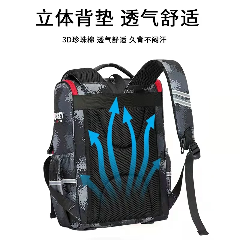 Disney Mickey Minnie School Bag For Boy Girl Primary Student Shoulder Orthopedic Backpack Large Capacity Grade 1-3 Kids Gifts