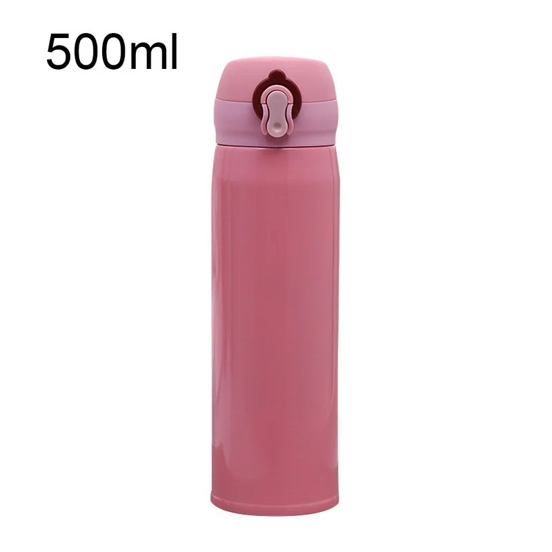 500ml pink Hoomall 500 мл модный термос для чая, вакуумная колба с фильтром из нержавеющей стали, Термокружка для кофе, бутылка для воды, для офиса, бизнеса - Цвет: 500ml pink