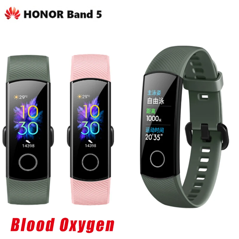 Ceny Huawei Honor Band 5 smart Band zegarek na rękę Amoled Touch Screen Sport pływanie tętno tlenu we krwi tracker snu