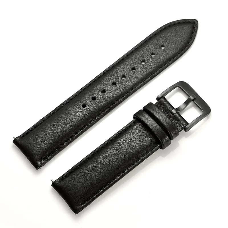 Black UEBN 20 мм кожаный ремешок для samsung galaxy active 2 сменный ремешок для samsung gear S2 Sport Amazfit bip умные Ремешки для наручных часов - Цвет ремешка: Black