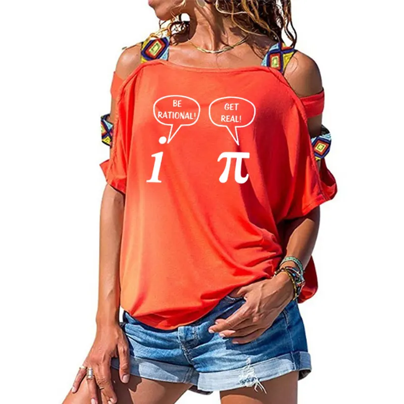 Будьте разумны, будьте реальны! Maths Science Geeky футболка женская с коротким рукавом футболки хлопок женские сексуальные открытые Наплечные футболки - Цвет: 12