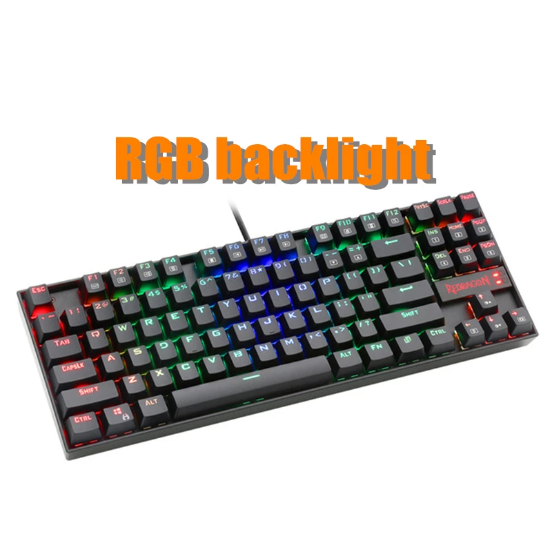 RGB backlight K552 металлическая USB механическая клавиатура, синий переключатель, Игровая клавиатура, сделай сам, эргономичная Rgb Led подсветка клавиш, 87 клавиш, компьютер, PC Gamer - Цвет: RGB backlight