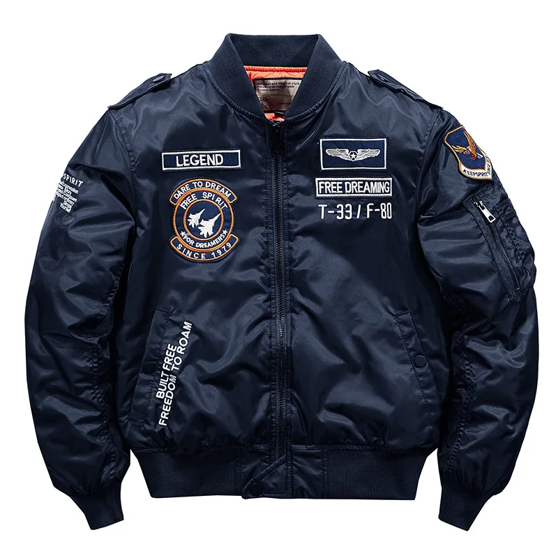 Hip hop Jacket Men High quality Thick Army Navy White Military motorcycle Ma-1 aviator Pilot Men Baseball Bomber Jacket Men stone island jacket