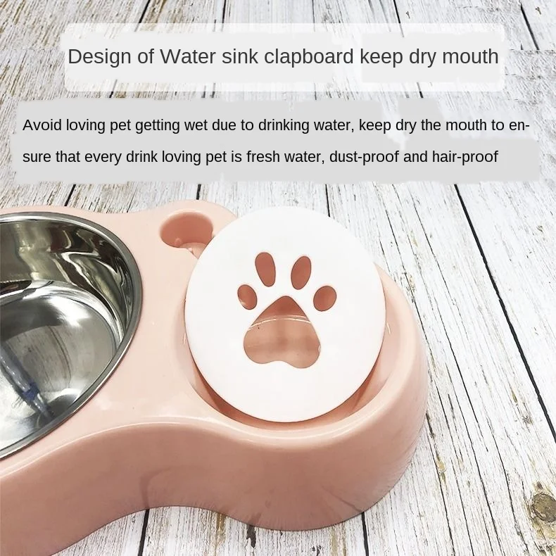 Double Pet Bowls Dog Cat Puppy Bowls Food Water Feeder Stainless Steel Pet Drinking Dish Feeding Supplies Small Dog Accessories