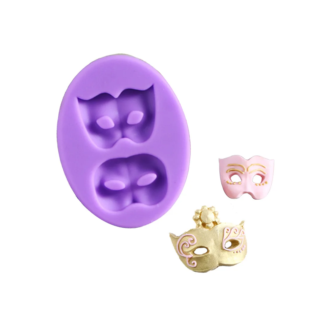 Ceramic Molds Dance Mask Silicone Resin Mould 3d Wall Panel Design DIY UV Concrete Jewelry Accessories Fondant Clay Mold