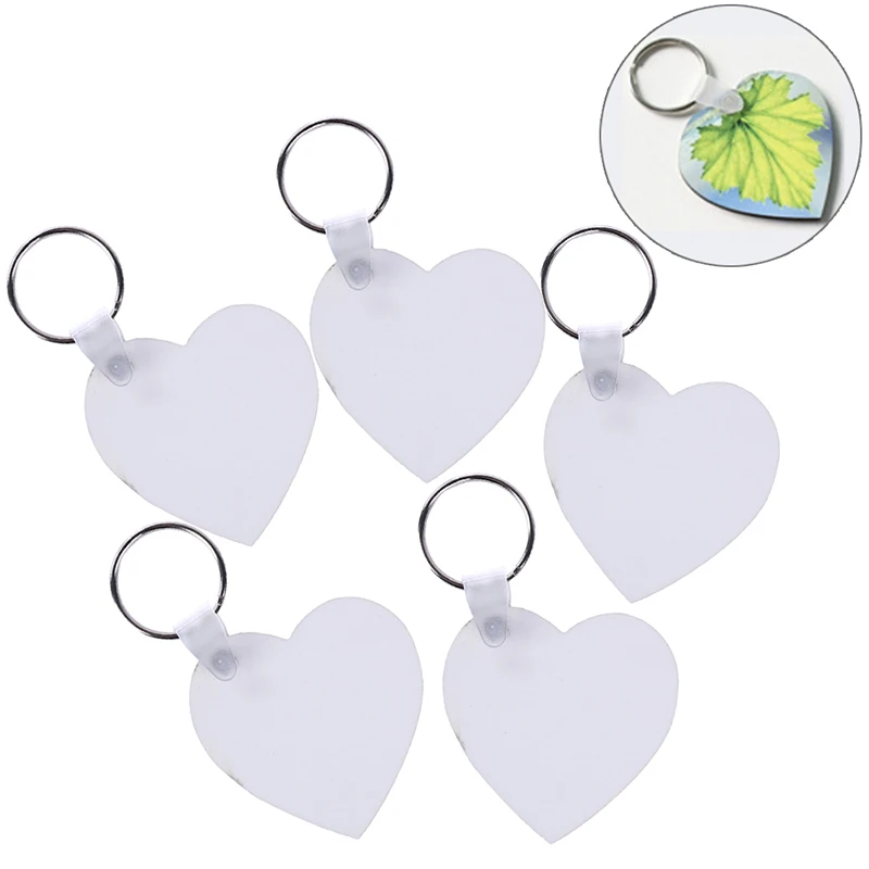 10PCS Wood Painting Key Ring Craft DIY Accessories Gift Heart Blank MDF Board Sublimation Printing Chains | Автомобили и