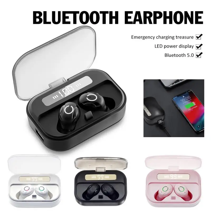 TWS Bluetooth 5 0 наушники вкладыши Беспроводная Спортивная шумоподавляющая гарнитура