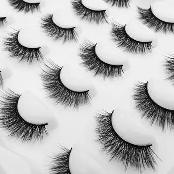 

10 pairs of 8D mink eyelashes makeup eyelashes long false eyelashes handmade false eyelashes