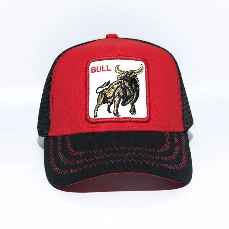 Новые бейсбольные кепки BULL для мужчин женщин Модные животные вышивка черный цвет Snapback хип хоп шляпа сетка шляпы от солнца шляпа отца
