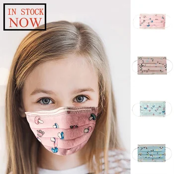 

50pcs Disposable Face Mask Industrial Children's Printed Disposable Masks Mouth Cover Breathable Earloops Masks Mascarilla