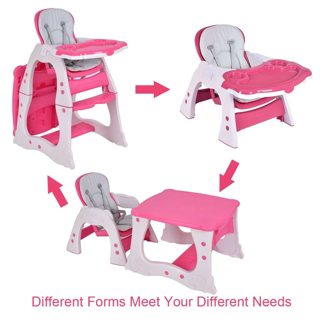 Cadeira alta refeições de bebé conversível 6 em 1 conjunto de mesa
