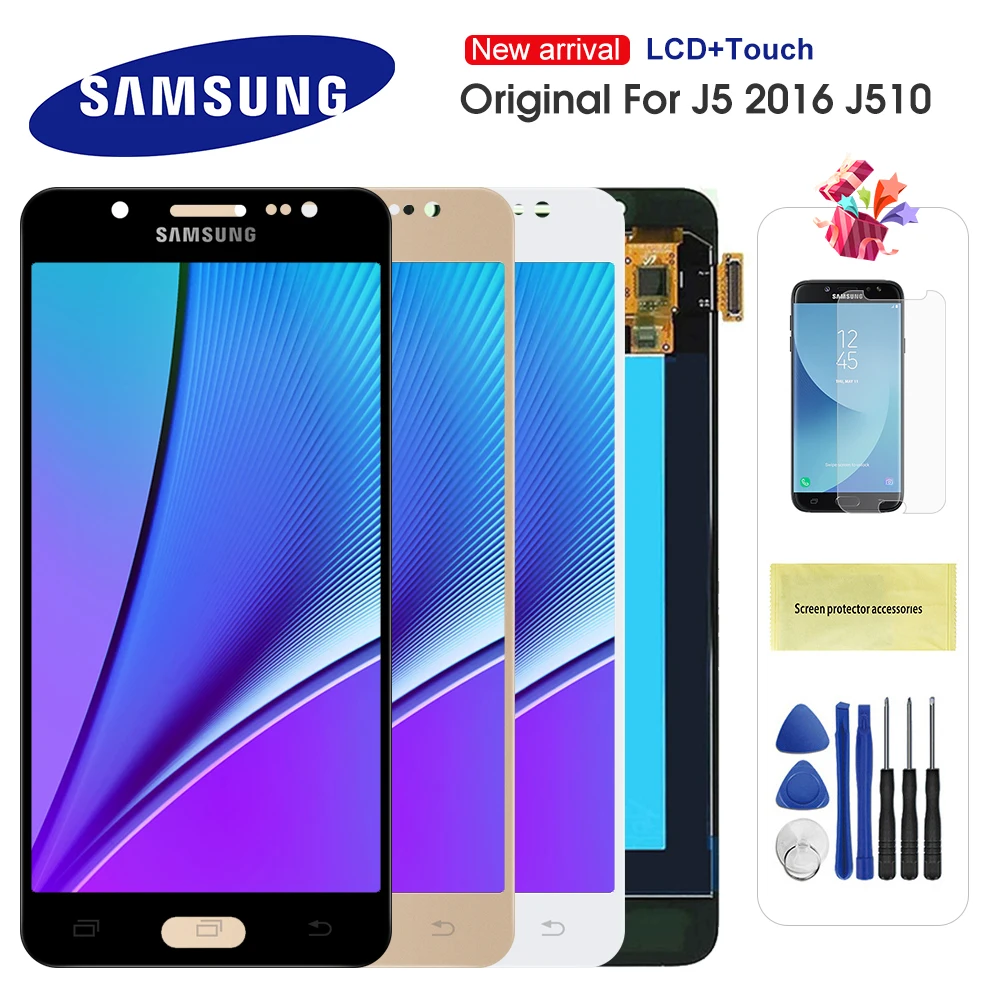 100% Оригинальный AMOLED дисплей для Samsung Galaxy J5 2106 ЖК J510 сенсорный экран цифровой