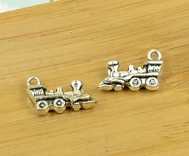 

Серьги ручной работы шармы; Аксессуары Diy для ювелирных изделий, подвеска для браслета, 10 шт., 17x12 мм, шармы в виде поезда под старину, серебро