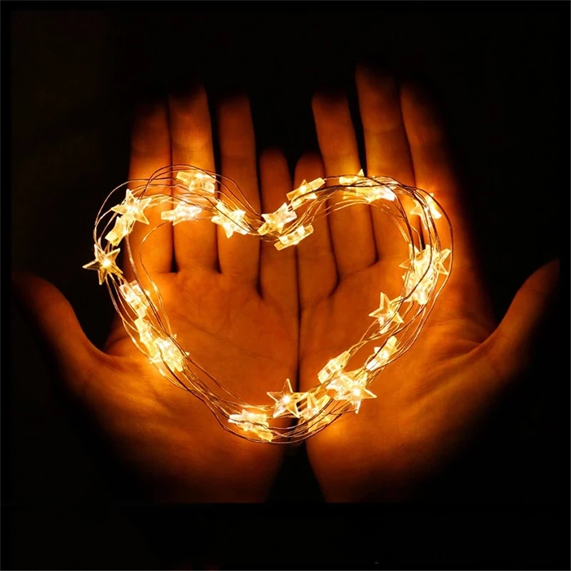 

LED Star Fairy Lights Battery Operated Twinkle String Light Copper Wire String Lights Xmas Wedding Party Decor Shooting props