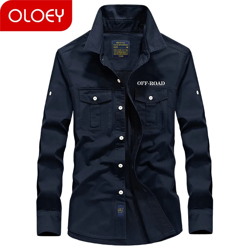 

Long sleeve shirt leisure male autumn new cotton cardigan loose big yards of men's shirts