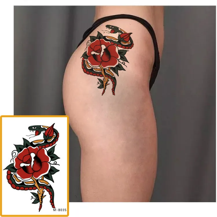 Varity, уникальный дизайн, цветы, одноразовые татуировки для тела, батарея, водонепроницаемые Временные татуировки, наклейки, Onetime Tatuajes M-B