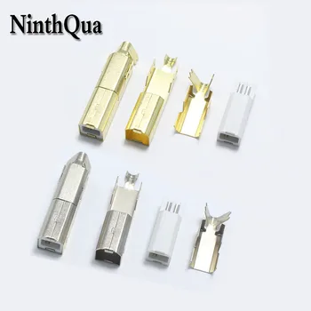 

5SETS USB 2.0 B Type Male THREE-PIECE DIY USB Connector Soldering Printer Tail Charging USB Jack