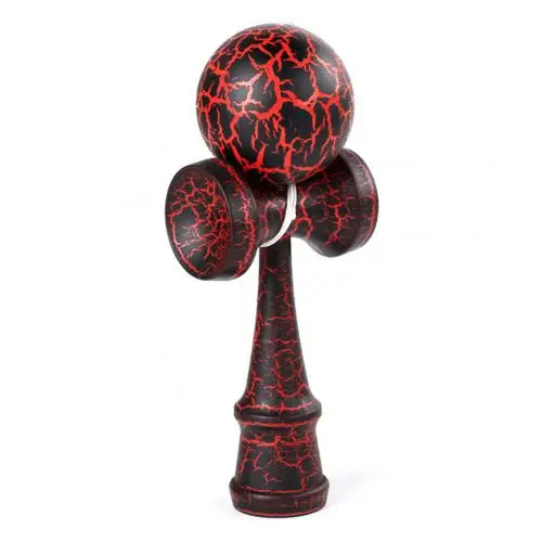 Wooden Crack Paint Kendama Juggling Ball Japanese Traditional Fidget Sports Toy Gift New - Цвет: Black Red
