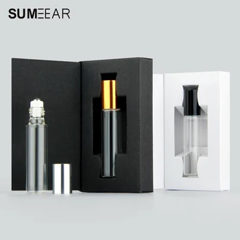 

50Pieces/Lot 10ml Roll On Essential Oil Vial Mini Perfume Bottle Packing box Empty Perfume Sample Bottle Glass For Gift