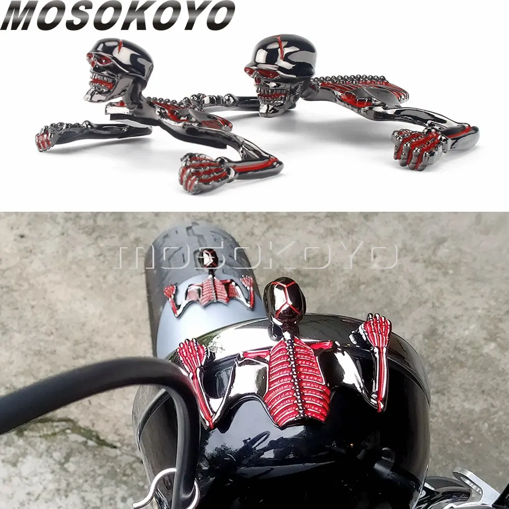 Ornament Mudguard Or Visors Headlight Soldier Skull Metal Motorbike Custom Trike 