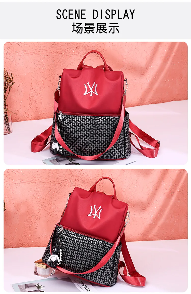 Backpack New Style Oxford Cloth Nylon Waterproof Anti-Theft Casual Multi-functional Dual Purpose Backpack