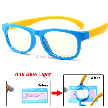 

B815 Blue Light Glasses Kids Fashion Boy Girls Blocking Computer Clear Transparent Eyeglasses Optical TR90 Frame UV400