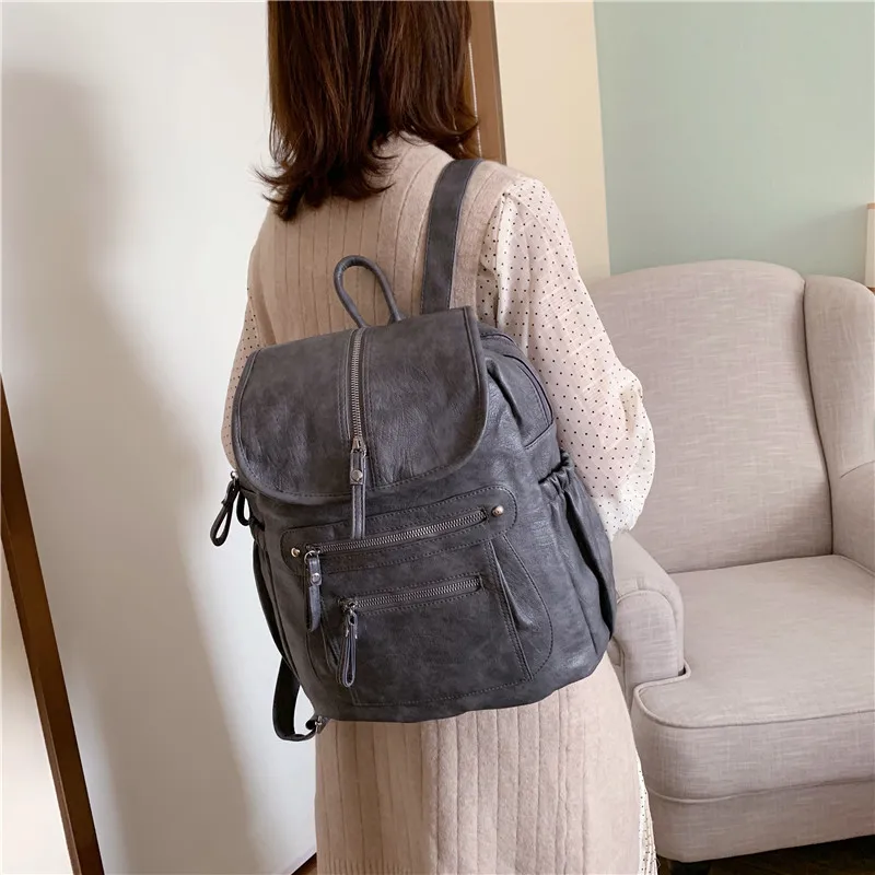 Модный кожаный женский рюкзак, сумки через плечо для отдыха, Mochila Feminina, вместительная школьная сумка для девочек