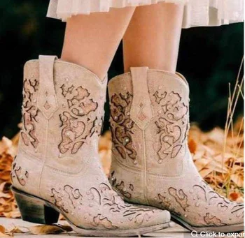 

Women's Shoes New for 2020 High Quality Pu Leather Safety Fashion Boots Female Vinage Classic Western Boots Botas De Mujer QA027