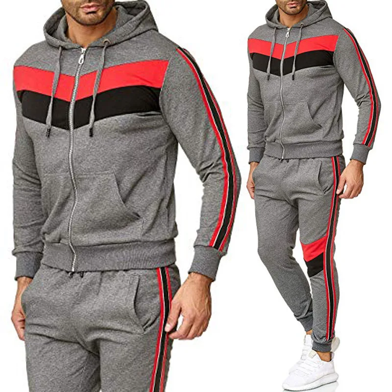 grey tracksuit set mens