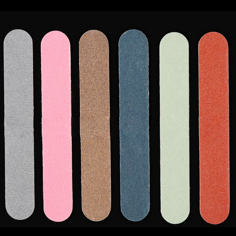 

50 Pcs Small Professional Nail Files Wholesale 6 Color Available Nail Art Buffers Washable Sandpaper Nail Files