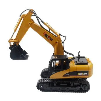 

1350 1:14 15CH Die-Cast Alloy Remote Control Excavator Engineering Truck Static Model Caterpillar Wheel Kids Educational Toy