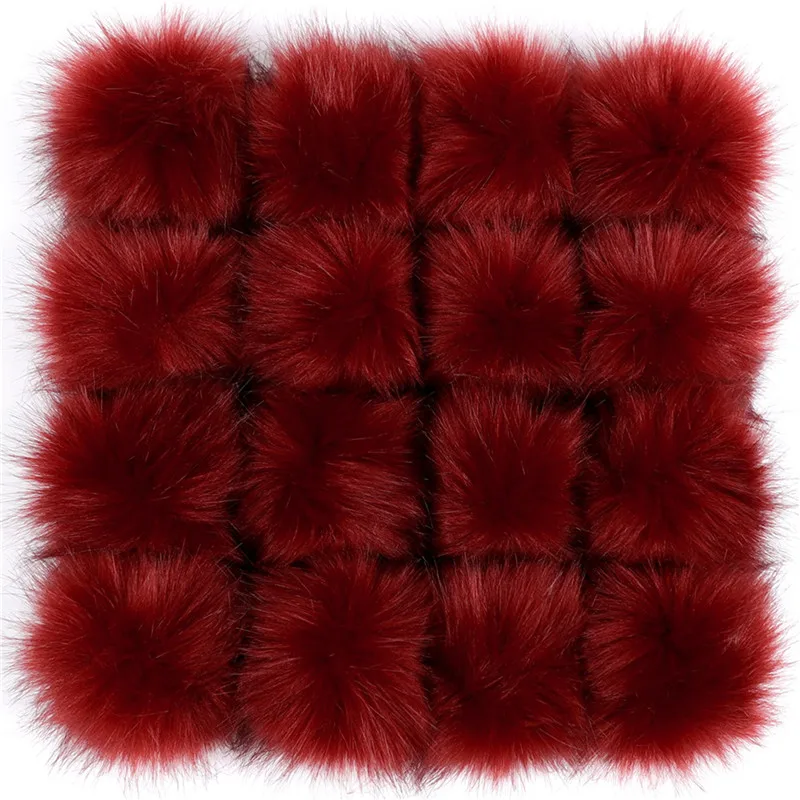 1pc/2pcs False Hairball Hat Ball Pompom 10/12/15cm Handmade Fake Fox Fur Ball Pom Pom Rubber Band Snap Button Knit Accessories 