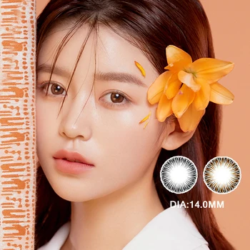 

14.0mm Beautiful Pupil Color Contact Lenses Prescription Female Path Cute Multicolor Party Gift Cartoon Girl Cosplay Two Pieces