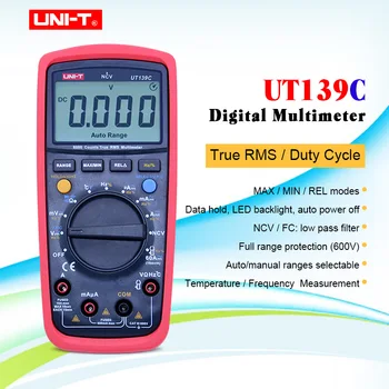 

UNI-T UT139C Digital MultimeterTrue RMS Meter Handheld Tester 6000 Count Auto Range Voltmeter Temperature Test Free Shipping