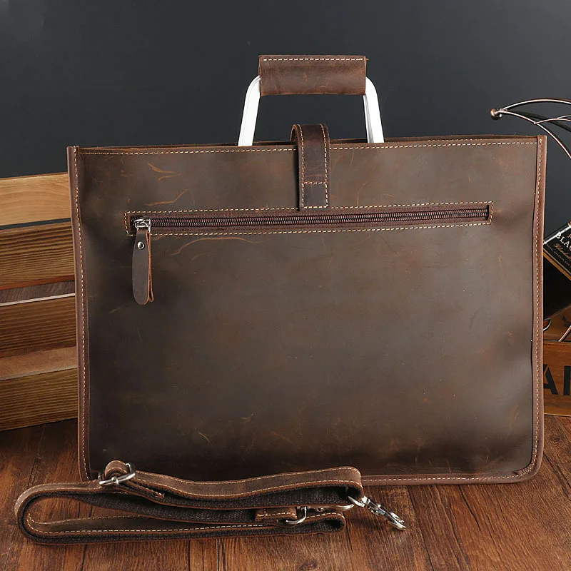 Модный Ретро мужской портфель кожаная сумка деловая повседневная мужская сумка на плечо Компьютерная сумка
