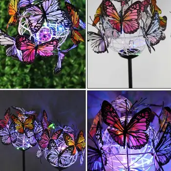 

Landscape Lights Solar Powered Butterfly RGB Garden Waterproof Yard Lamp Flashlight Room Lighting Light Sensor