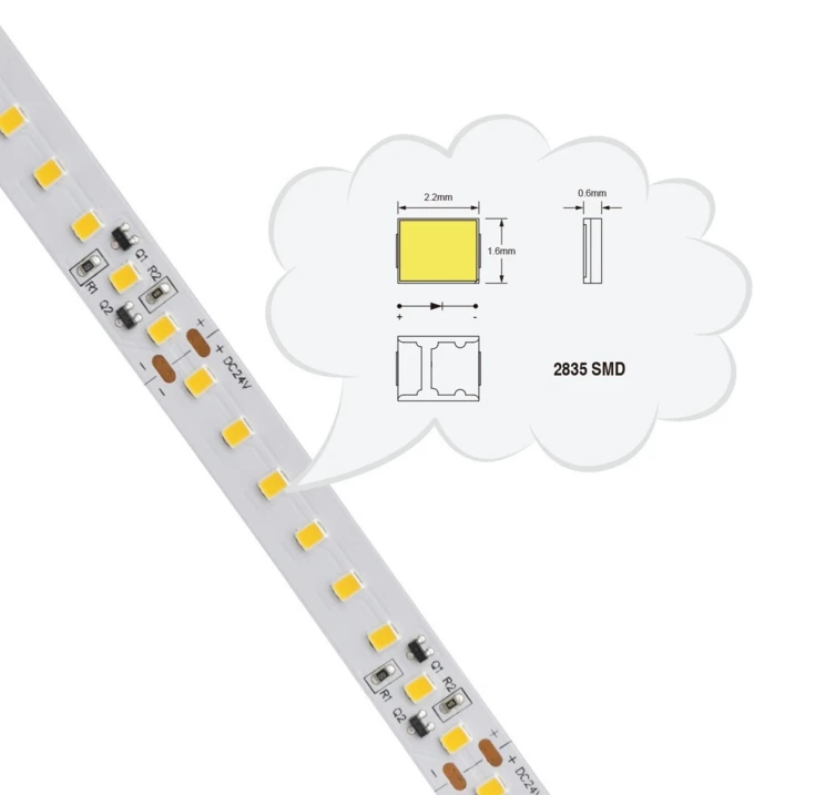 [Seven Neon]DC24V 18W 22LM/led 128led/M White/Warm white/nature white high brightness led SMD 2835 flexible led smd strip