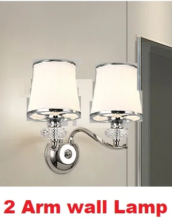 Люстра, современные хрустальные светильники, люстра для спальни, хромированные металлические светодиодные люстры, хрустальные светильники для гостиной, светодиодные подвесные светильники - Цвет абажура: 2 Arm Wall Lamp