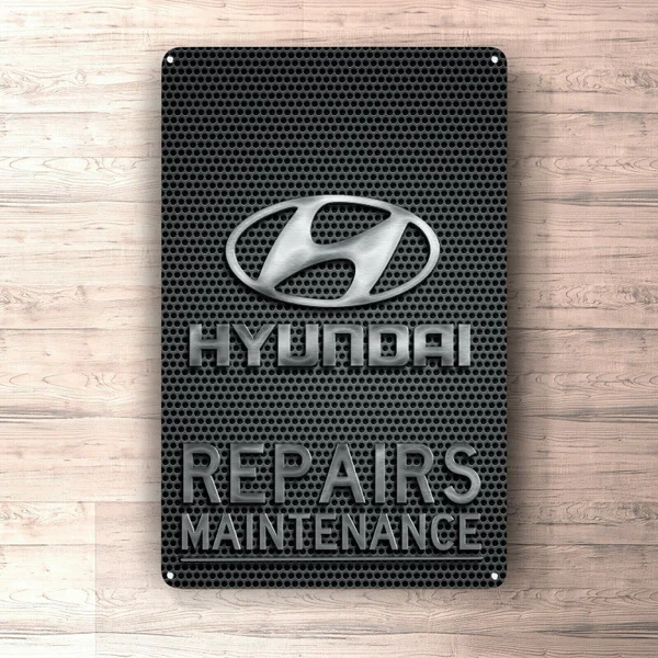 Плоский металлический плакат жестяной знак (не 3D) -знак для ремонта Hyundai гаража