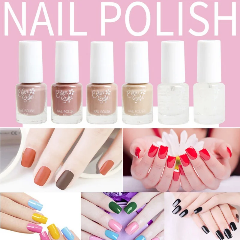 Nail Polish Solid Color Simple Pure Color Nail Polish With Nail Long-lasting Soak off Varnish Gel Lacquer Oil Nail Art Product