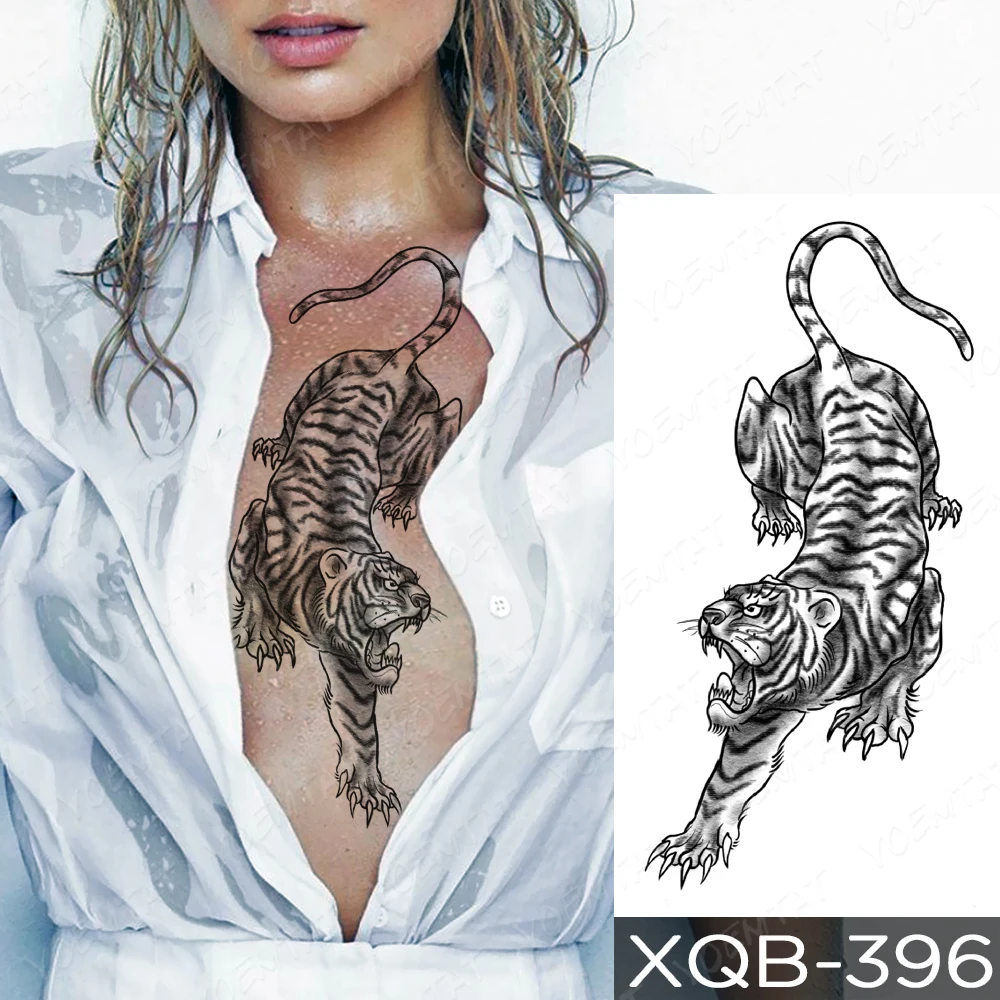 Tattoo sticker,temporary tattoos Waterproof Temporary Tattoo Sticker Tiger Old School Animals Flash Tattoos Prajna Sword Eagle Forest Body Art Arm Fake Tatoo