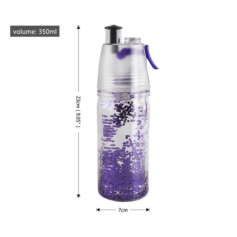 OBR двойной распылитель для стен Infuser бутылка с водой Спортивная бутылка для коктейля блесток кемпинга Герметичная Бутылка для напитков Тритан BPA бесплатно